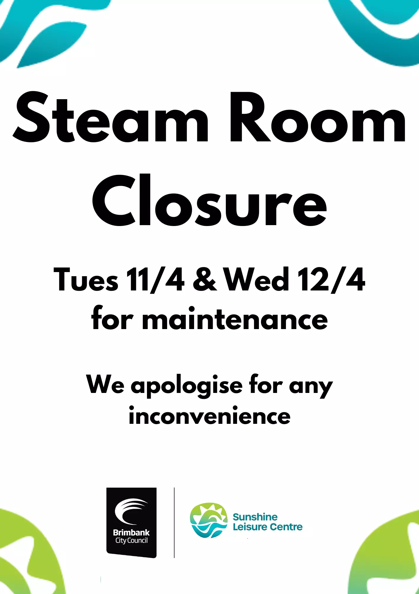 Steam room closure